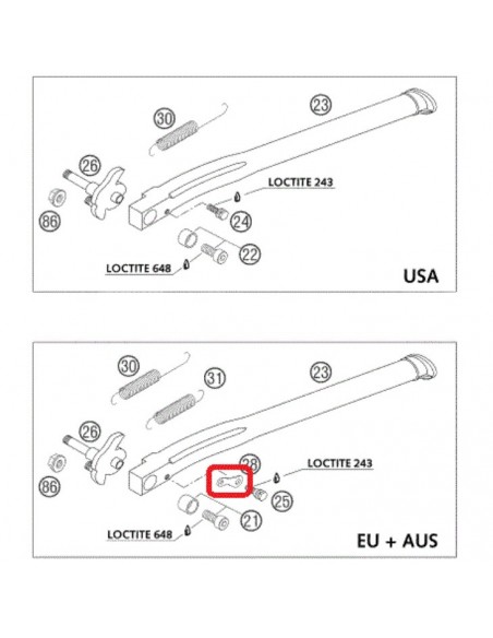 SOPORTE MUELLE CABALLETE KTM EXC 98-07