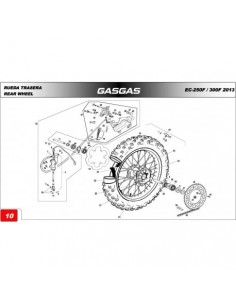 PLETINA SUJECCION PASTILLAS DE FRENO TRASERAS GAS GAS - PINZA GRANDE