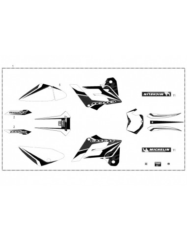 KIT ADHESIVOS GAS GAS EC 250 01-06 ORIGINALES ROJOS