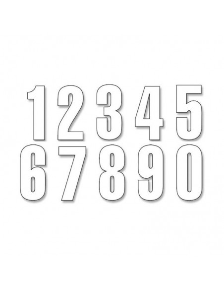 NUMEROS VINILO ESTANDAR 13X7 CM BLANCOS