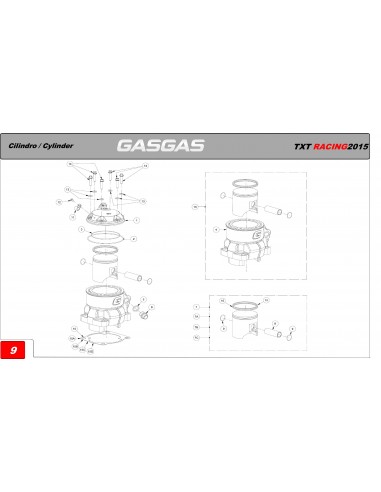 TORICA CULATA INTERIOR GAS GAS 79X1.78 FKM 250CC