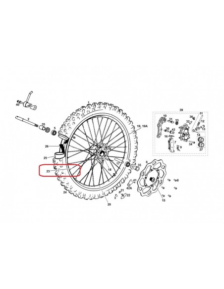 RADIO RUEDA DELANTERA GAS GAS 14-18 NEGRO