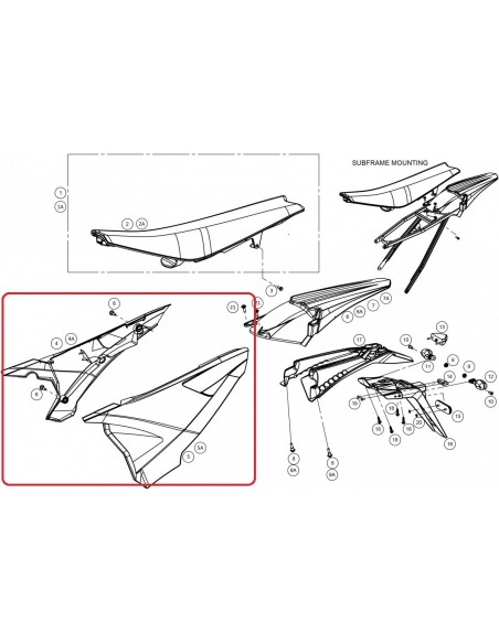 KIT TAPAS PORTANUMEROS GAS GAS EC 18-19 ROJAS