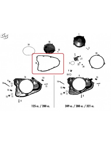 JUNTA TAPA EMBRAGUE GAS GAS PAMPERA 125-280 TRIAL TXT