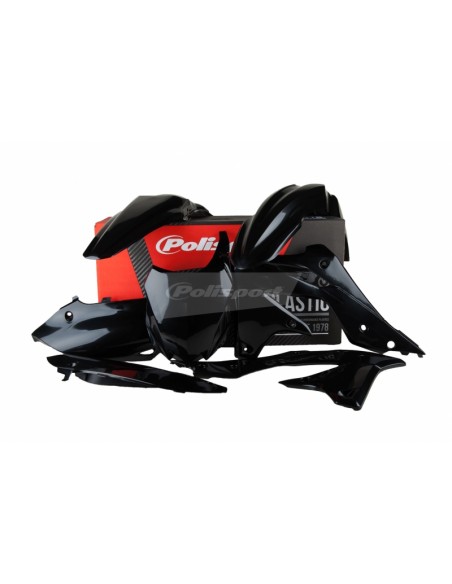 KIT PLASTICOS POLISPORT KAWASAKI KX 250F 13-16 NEGROS
