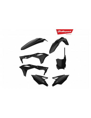 KIT PLASTICOS POLISPORT KAWASAKI KX 250F 17-19 NEGROS