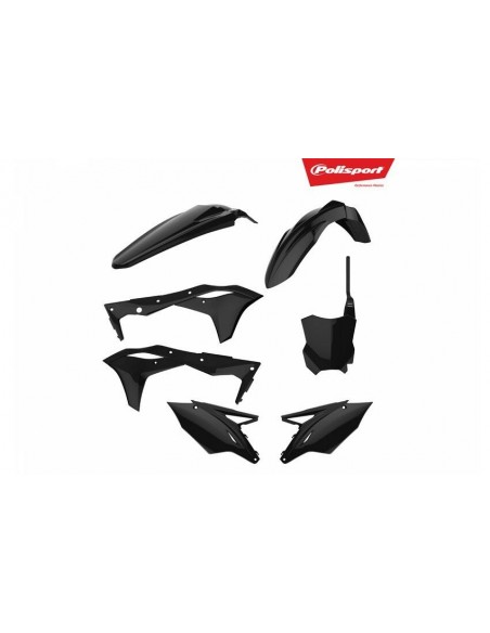 KIT PLASTICOS POLISPORT KAWASAKI KX 250F 17-19 NEGROS