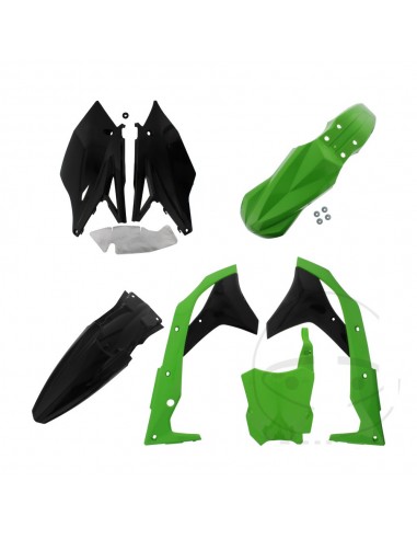 KIT PLASTICOS POLISPORT KAWASAKI KX 250F 17-19 VERDE 05 NEGRO