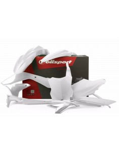 KIT PLASTICOS POLISPORT KAWASAKI KX 450F 16-18 BLANCOS