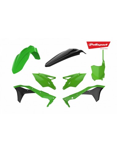 KIT PLASTICOS POLISPORT KAWASAKI KX 450F 16-18 VERDE 05 NEGROS