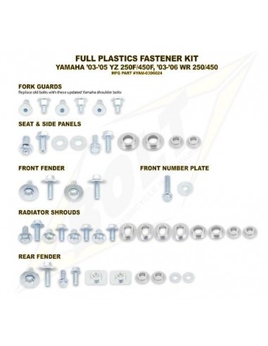 KIT TORNILLERIA BOLT SUJECCION DE PLASTICOS YAMAHA YZ/WR 250F/450F 03-06