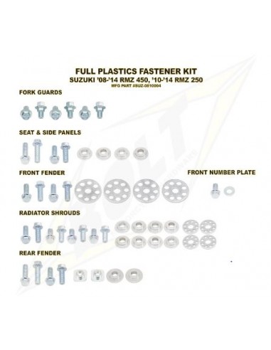 KIT TORNILLERIA BOLT SUJECCION DE PLASTICOS SUZUKI RMZ 250 10-18 RMZ 450 08-17