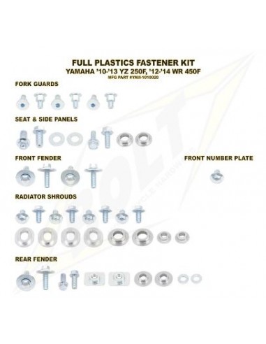 KIT TORNILLERIA BOLT SUJECCION DE PLASTICOS YAMAHA YZ 250F 10-13 WR 450F 12-18