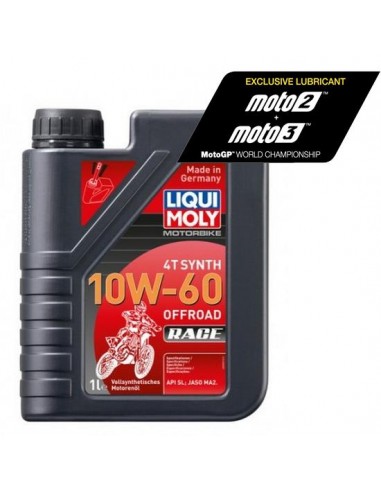 ACEITE LIQUI MOLY 4T 100% SINTETICO 10W60 OFF ROAD RACE - 1 LITRO