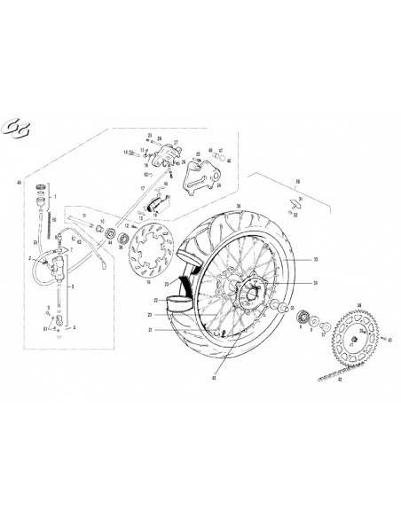 TUERCA RADIO RUEDA GAS GAS D7 M4.5x0.75 EC 250-2001 SUP