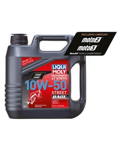 ACEITE LIQUI MOLY 100% SINTETICO 10W50 STREET RACE - 4 LITROS