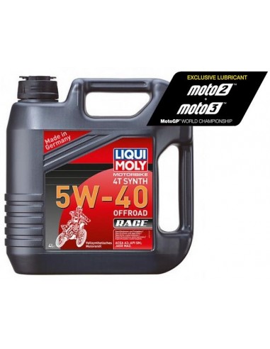 ACEITE LIQUI MOLY 4T SYNTH 5W40 100% SINTETICO - 4 LITROS