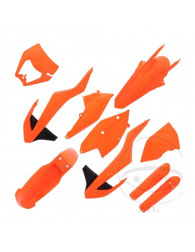 KIT PLASTICOS POLISPORT KTM EXC/EXC-F 17-19 NARANJA FLUOR