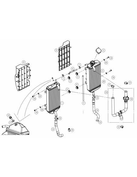 TUBO RADIADOR IZQUIERDO A CÁRTER IZQUIERDO GAS GAS EC 2018