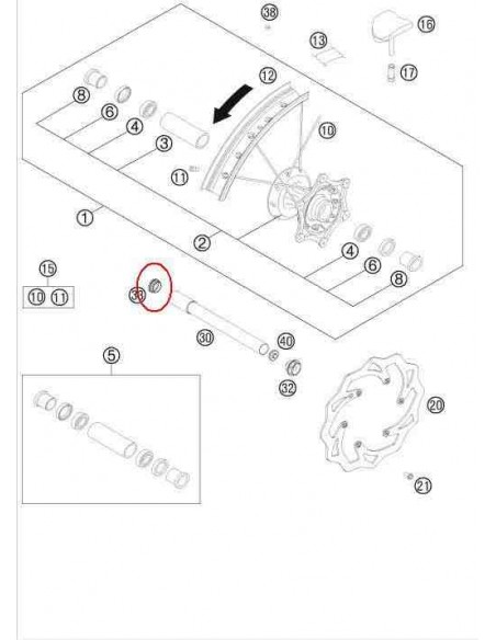 TAPON RUEDA DELANTERA KTM HUSQVARNA