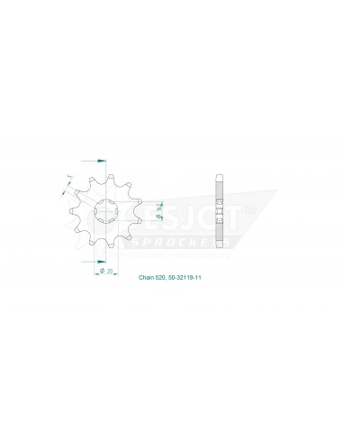 PIÑON ESJOT GAS GAS TRIAL JT/JTR/JTX/TX/TXT/EDITION 90-03