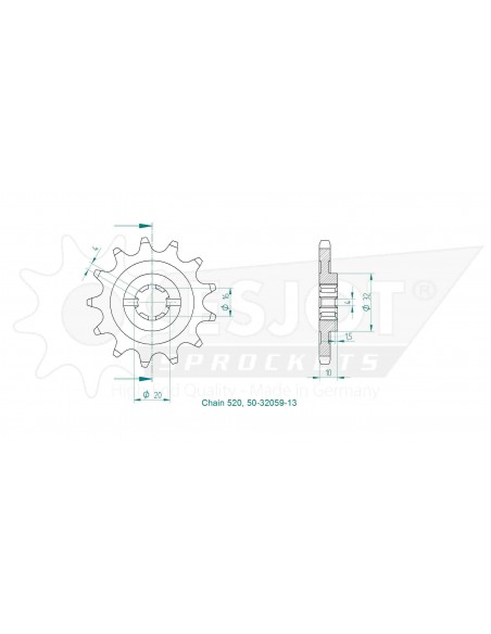 PIÑON ESJOT HUSQVARNA CR 125 95-97 WRE 125 95-13 - 13 DIENTES