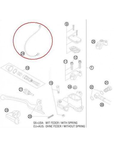 INTERRUPTOR STOP HUSABERG BOMBA DE FRENO DELANTERA