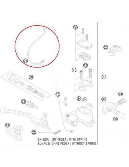 INTERRUPTOR STOP HUSABERG BOMBA DE FRENO DELANTERA
