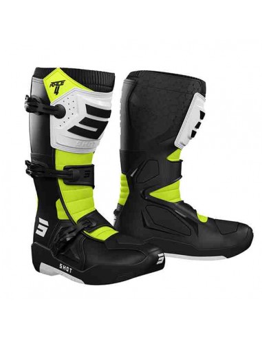 BOTAS SHOT RACE 4 BLANCA NEGRA AMARILLO FLUOR 2022