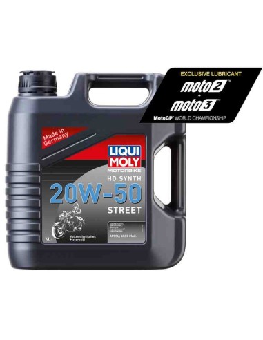 ACEITE LIQUI MOLY 4T 100% SINTETICO 20W50 STREET - 4 LITROS