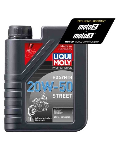 ACEITE LIQUI MOLY 4T 100% SINTETICO 20W50 STREET - 1 LITRO