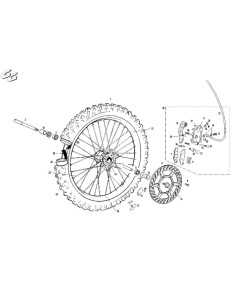 CONJUNTO EJE RUEDA DELANTERA + TAPON GAS GAS EC 04-09