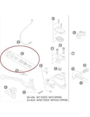 KIT REPARACION BOMBA FRENO DELANTERO KTM 06-08 BREMBO 10MM