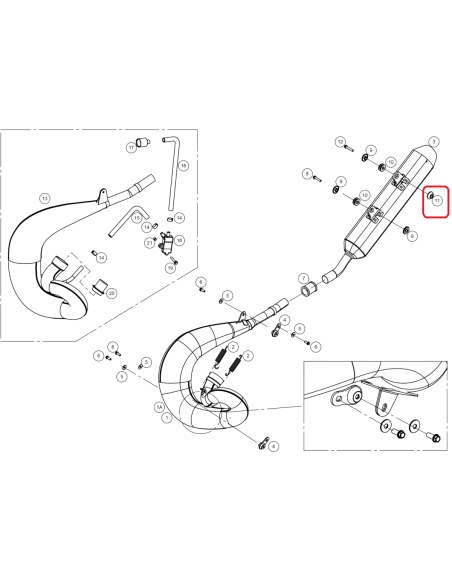 CASQUILLO SILENCIOSO LARGO ENDURO GAS GAS 2018- RIEJU MR 300