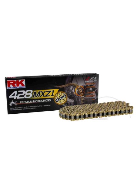 CADENA RK 428 MXZ1 SIN RETENES 130 PASOS ORO