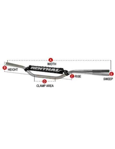 MANILLAR TRIAL RENTHAL 22.2MM 5.0 PLATA