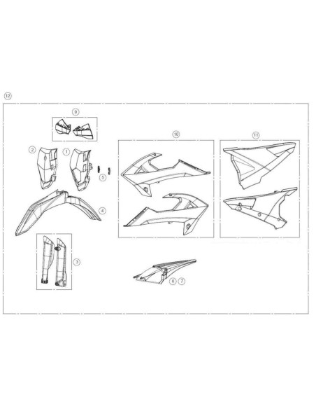 KIT PLASTICA RIEJU MR 300 NEGRO BLANCO GAS GAS EC 18-19