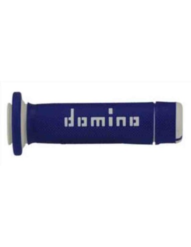 PUÑOS DOMINO ATV QUAD 22 MM 118 MM DOBLE COMPUESTO AZUL BLANCO