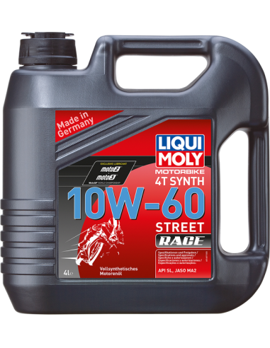 ACEITE LIQUI MOLY 100% SINTETICO 10W60 STREET RACE - 4 LITROS