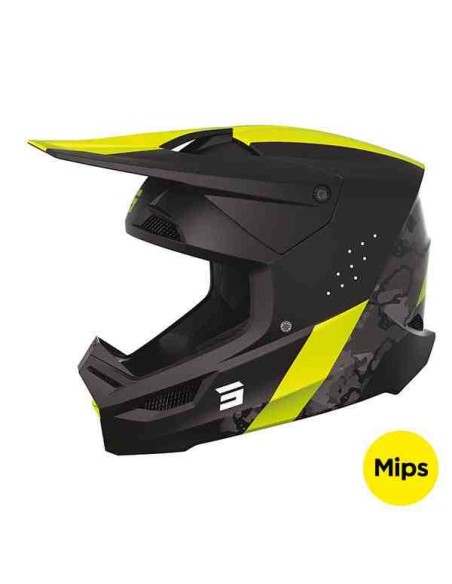 CASCO SHOT RACE CAMO NEGRO AMARILLO FLUOR MATE