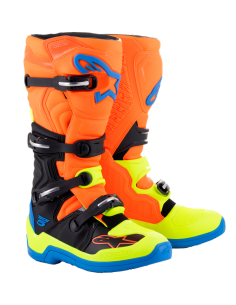 BOTAS ALPINESTARS TECH 5 NARANJA FLUOR AZUL AMARILLO