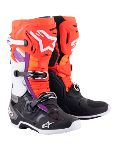 BOTAS ALPINESTARS TECH 10 BLANCA NARANJA NEGRO