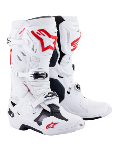 BOTAS ALPINESTARS TECH 10 SUPER VENTILADA BLANCA ROJA