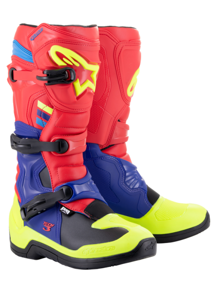 BOTAS ALPINESTARS TECH 3 AMARILLO FLUOR ROJA AZUL NEGRA