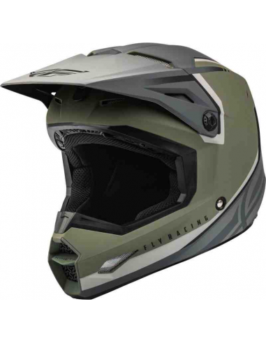 CASCO FLY RACING KINETIC VISION VERDE GRIS 2024
