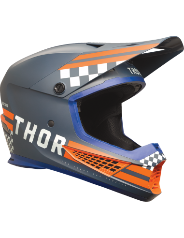 CASCO THOR SECTOR 2 COMBAT NARANJA GRIS AZUL MATE 2024